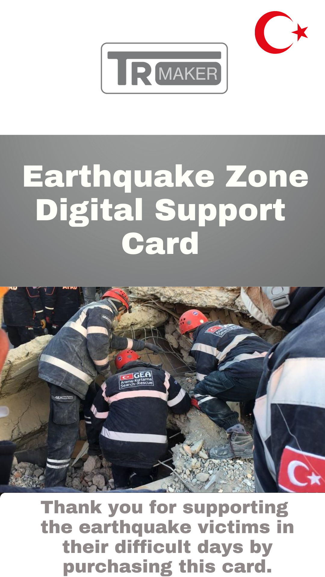 TURKEY EARTHQUAKE DONATION